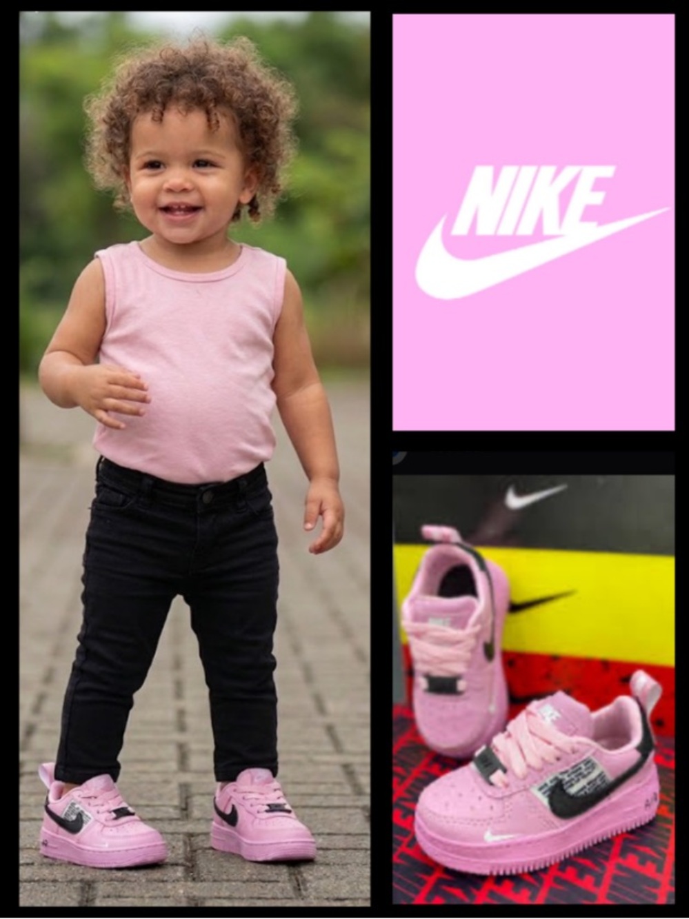Nike Air Force 1 CustomToddler sneakers in pink